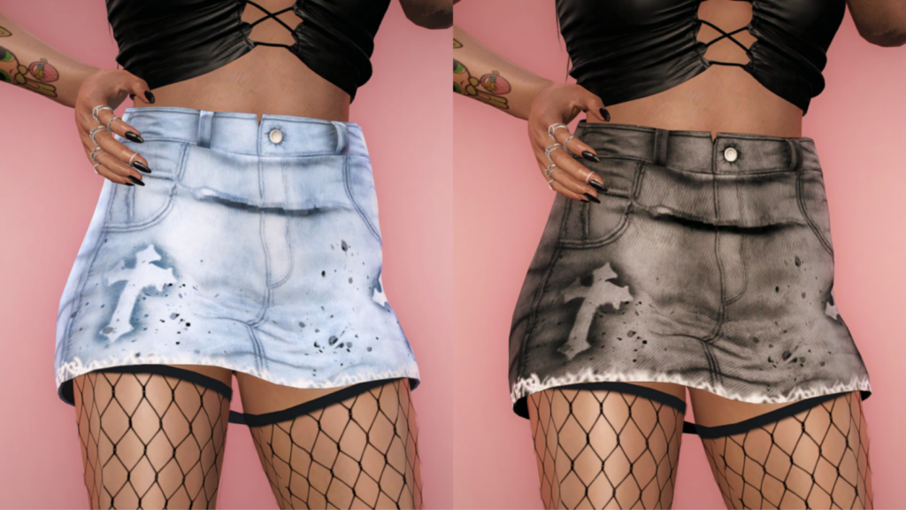 Denim Cross Skirt for MP Female V1.1