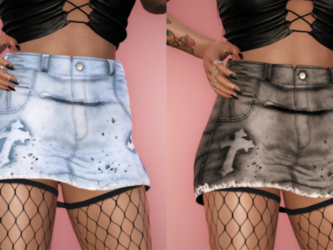 Denim Cross Skirt for MP Female V1.1