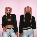 Heart cutout sweater for MP Female