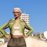 Leather Jacket with undershirt for MP Female 1.02