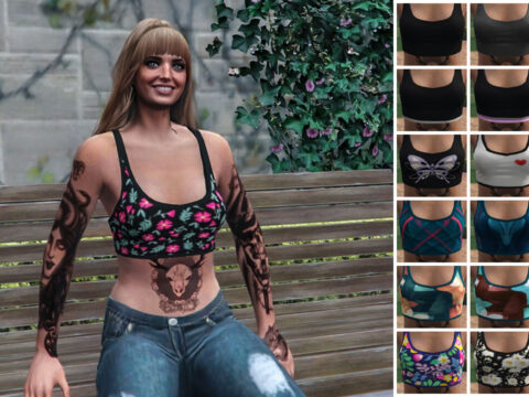 Recolored cropped top | textures | MP female V1.0