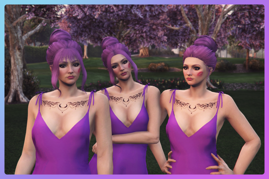 Big messy bun hairstyle pack with 3 fringe variants for MP Female