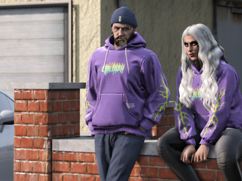TGFbro - "Childish" (Purple Flames) Pullover Hoodie for MP Male/Female V0.1