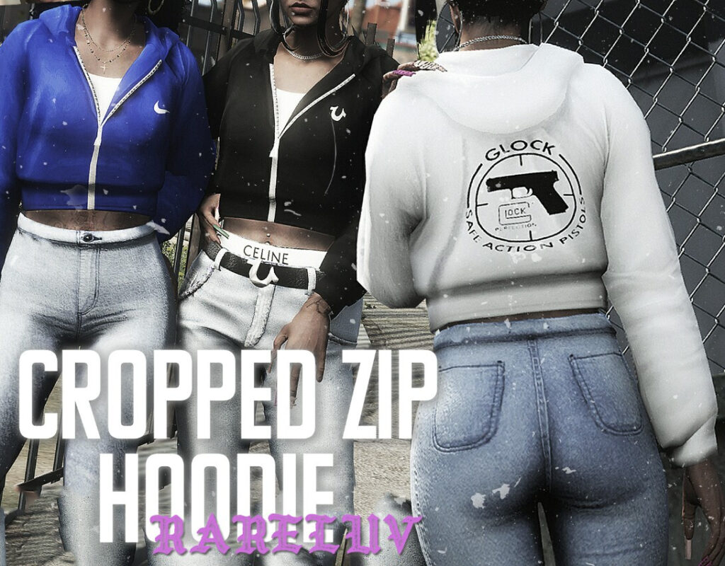 Cropped Zip Hoodie For MP Female