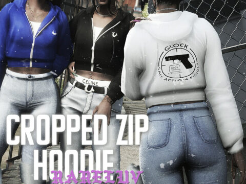 Cropped Zip Hoodie For MP Female