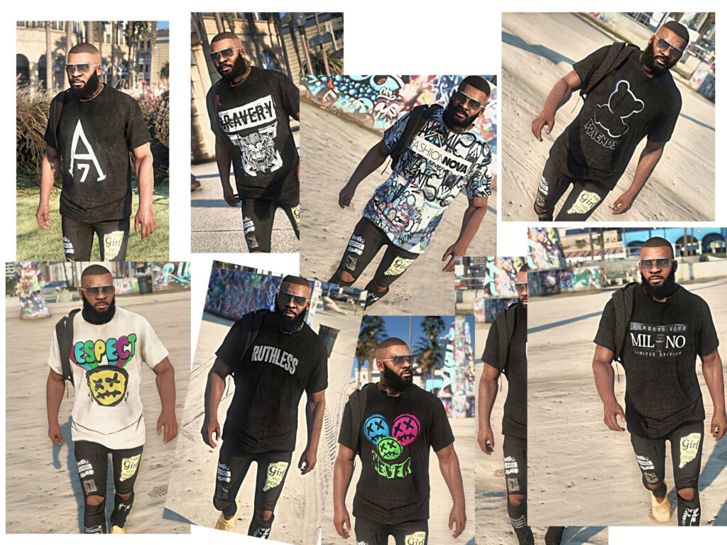 Versace & Maxi moda T-shirt Pack (retextures) V1.0