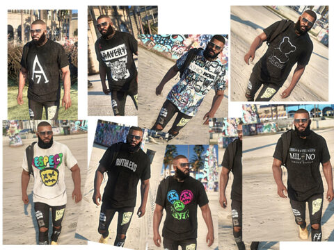 Versace & Maxi moda T-shirt Pack (retextures) V1.0