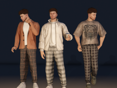 Plaid pants for MP Male 1.0