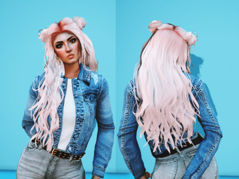 Long wavy hair for MP Female
