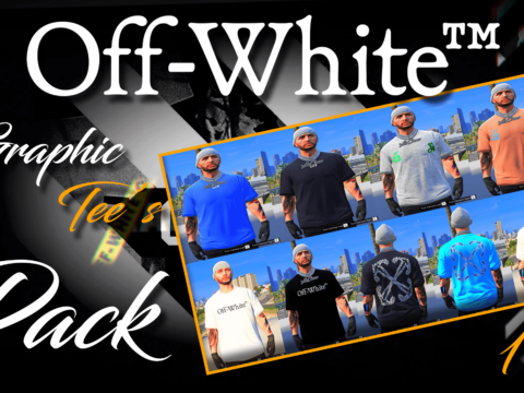 Off-White Graphic Tee's Pack For MP Males V1.0
