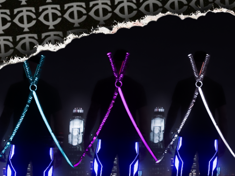 Cyber Katanas on the back 1.0