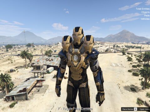 GIANT 3 HEAD BLACK IRON MAN [Add-On Ped] V1.0