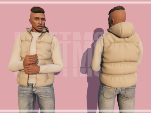 Hooded puffer vest for MP Male