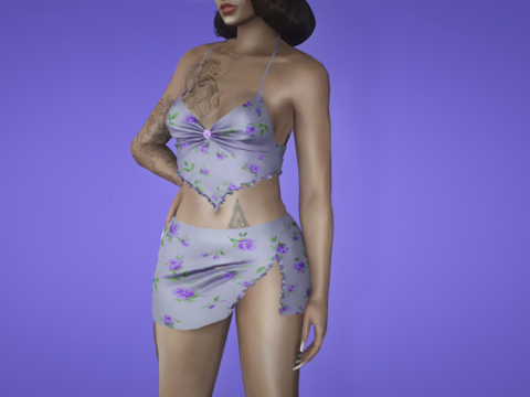 Satin Floral Set for MP Female 1.0