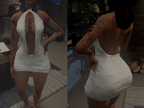 Open Front & Back Dress for Female MP V1.0