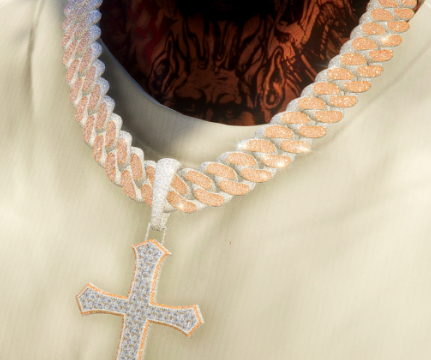 Custom Cuban Cross Chain For Franklin