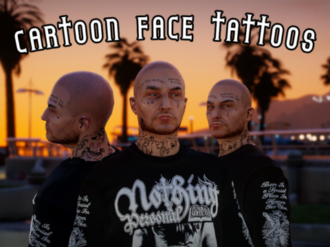 Cartoon Face/Neck Tattoos / Premade / MP Male