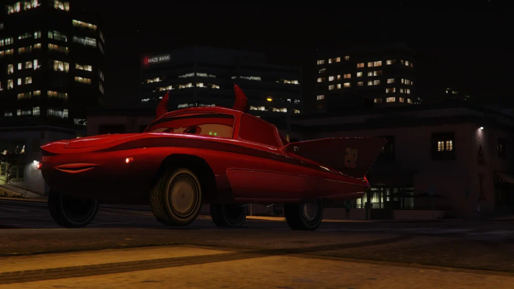 Lightning mcqueen flo car mod For GTA 5 1.0