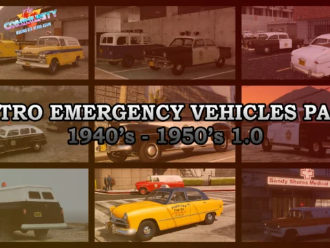 Retro Emergency Vehicles Pack ( 40's - 50's ) [ Add-on | Non-els | LODs ] 1.0