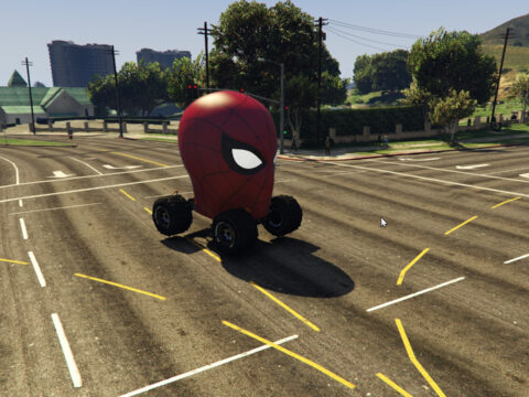 SPIDER MAN HEAD MONSTER TRUCK