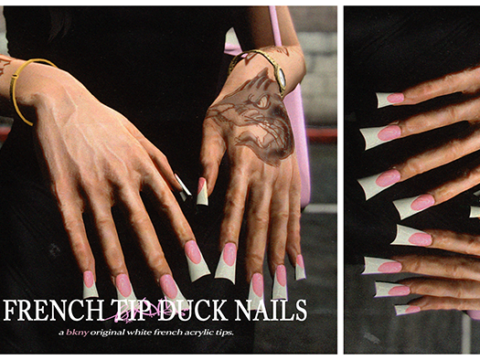 french tip duck nails for MP female