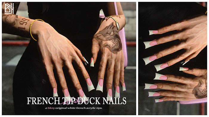 french tip duck nails for MP female