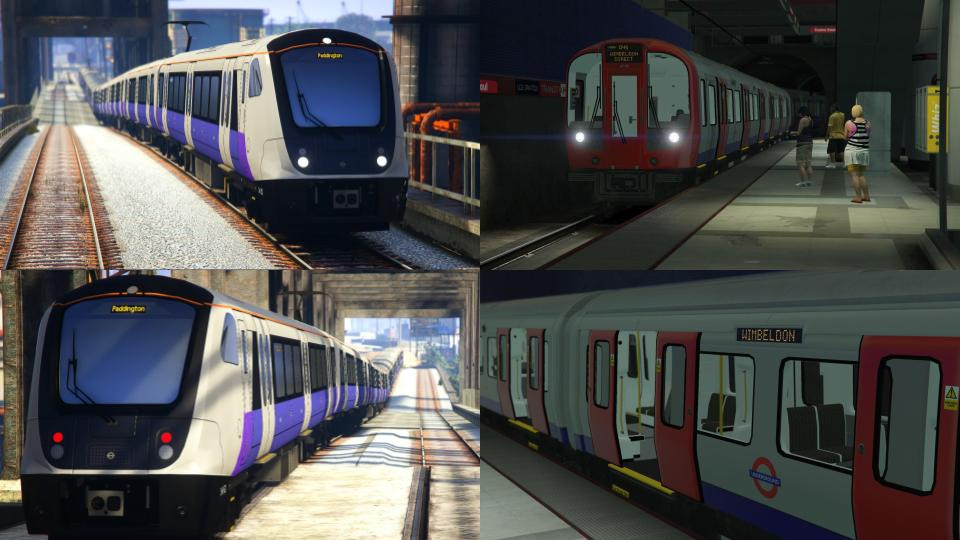 TFL TRAIN PACK - LONDON UNDERGROUND S STOCK - CROSSRAIL ELIZABETH LINE CLASS 345 V1.0 [OIV] [REPLACE] 