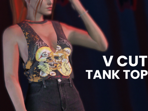 V Cut Tank Top for MP Female 1.0