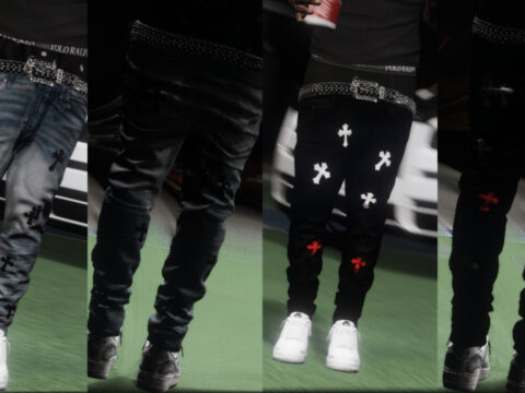 Chrome Hearts Sagged Jeans For Franklin & Mp male 1.0