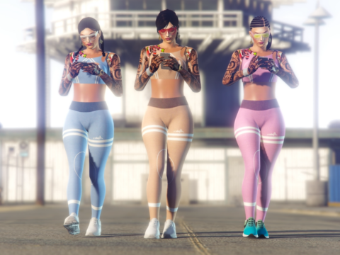 Gymnastic High Waisted Leggings Outfit Full Body Mod Mp Female