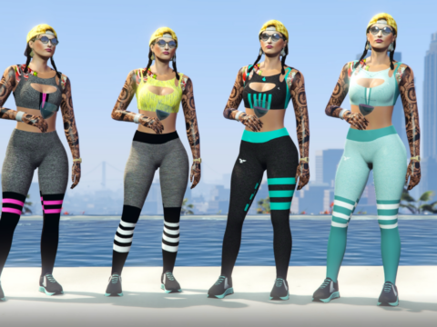 Gymnastic High Waisted Leggings Outfit Full Body Mod Mp Female2