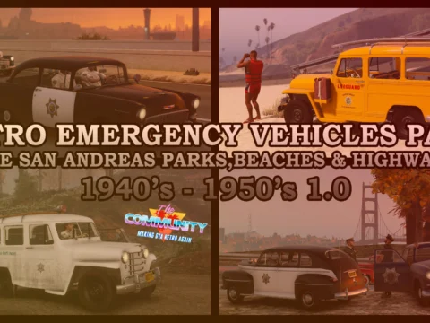 Retro Emergency Vehicles Pack: The San Andreas Parks, Beaches and Highways Addon ( 40's - 50's ) 1.0