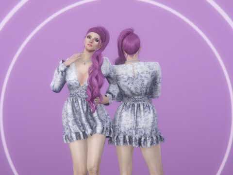 Curly ponytail hairstyle with physics for MP Female 1.0