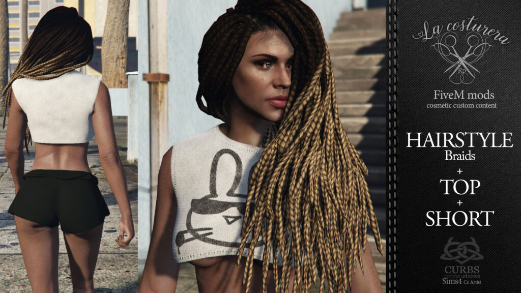 Hair + top + short for MP Female v1