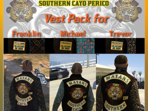 MAYANS MC Vest Pack (for Franklin, Michael, Trevor) V1.1