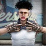 Middle Finger Skeleton Hand Tattoo For MP Male 1.0