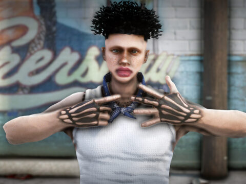 Middle Finger Skeleton Hand Tattoo For MP Male 1.0