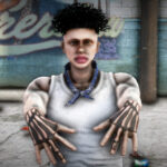 Middle Finger Skeleton Hand Tattoo For MP Male 1.02