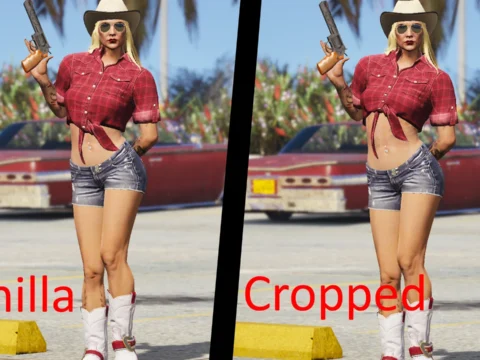 Cowgirl shirt cropped up - MP Female 1.0
