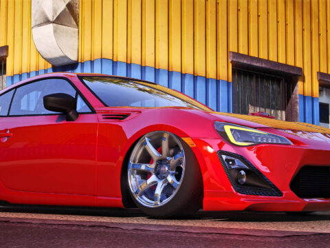 Subaru BRZ with Toy Stationed