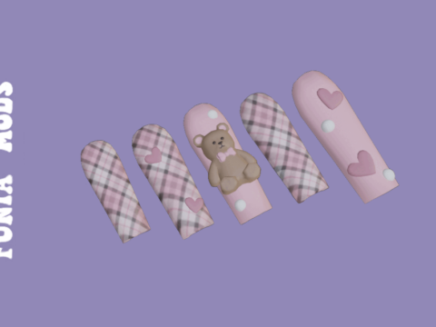 Teddy bear nails for Female 1.0