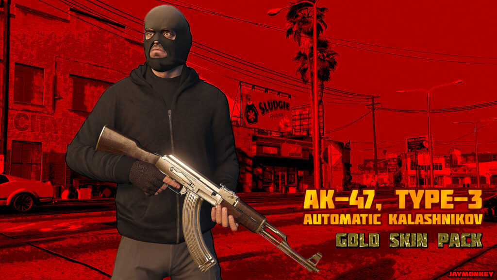 AK47 Auto Kalash - Gold Skin Pack [Animated] 