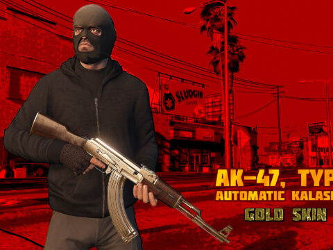AK47 Auto Kalash - Gold Skin Pack [Animated]
