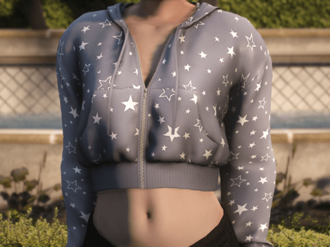 Cropped Zip-Up Hoodie for MP Female