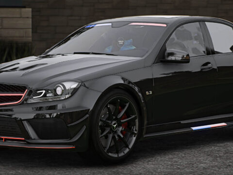 Mercedes-AMG C63 Sedan Black Series Police Modern Lights