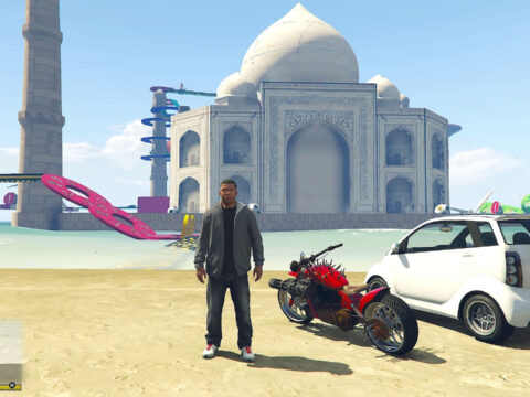 Extreme Bike Parkour Course on TAJ MAHAL | Menyoo PC V1.0