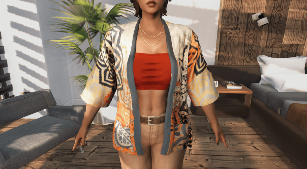 Satin Open Kimono for MP Female 1.0