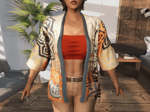 Satin Open Kimono for MP Female 1.0