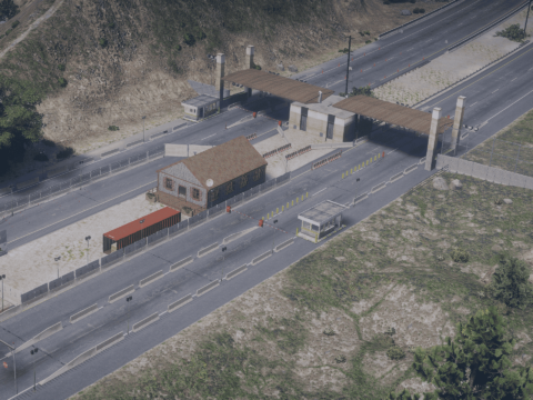 Borderpatrol Checkpoint with station and working gates [YMAP /FiveM]