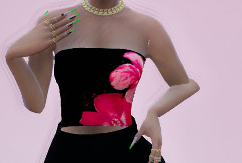 Pretty Floral Tube Top for MP Female 1.0